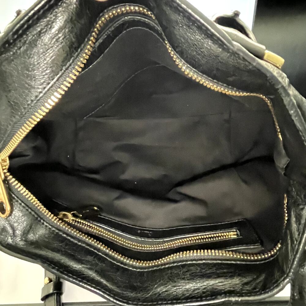 Chloe Ethel Black and Gold Lambskin Satchel - Picture 7 of 11